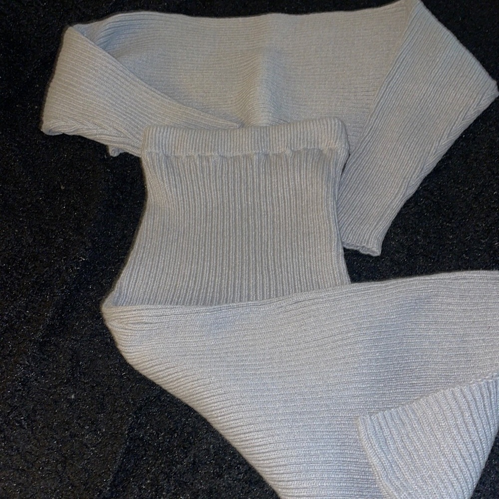 Grey sweater skirt set
